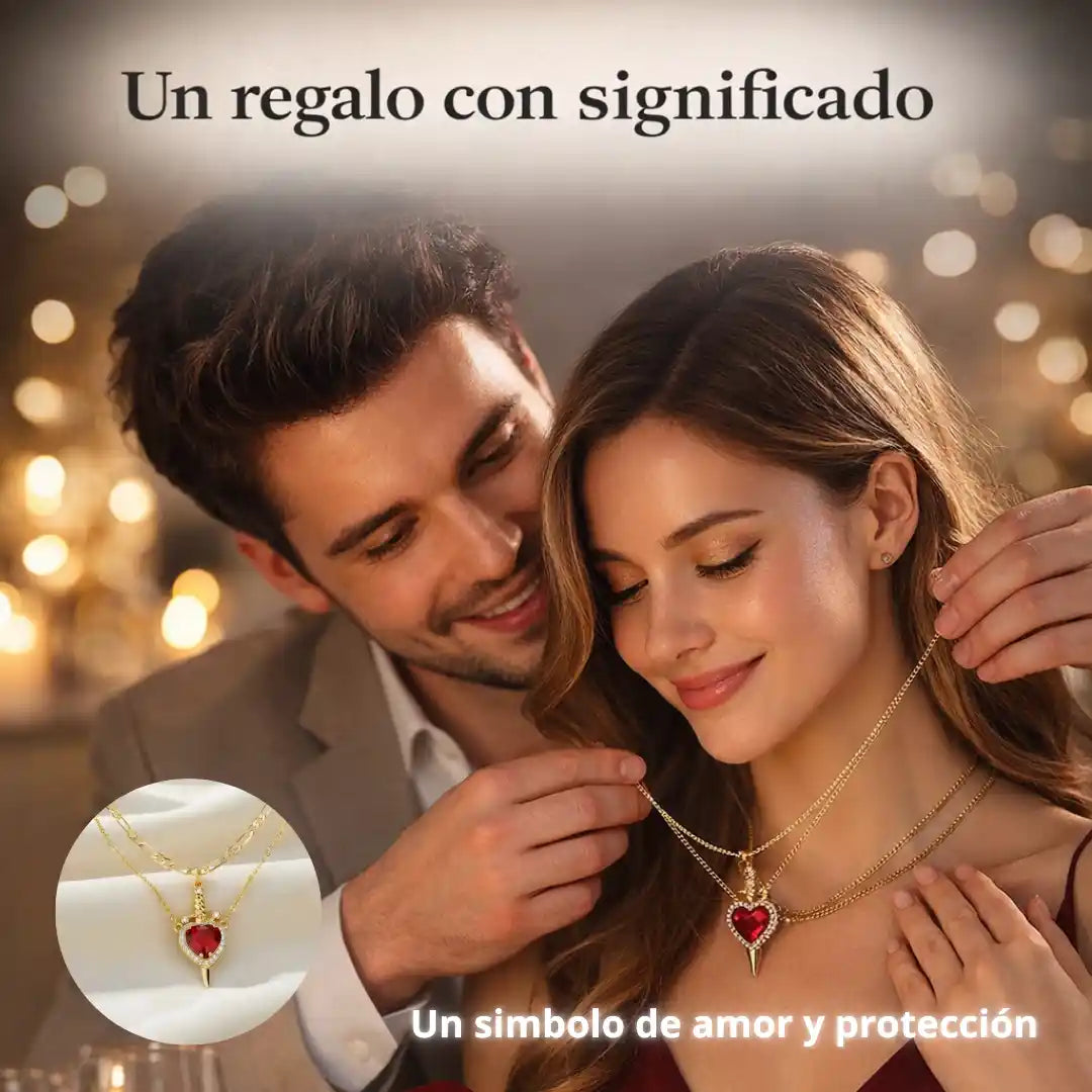 Regálale significado, no solo un collar - Corazón + Espada | Amor que protege